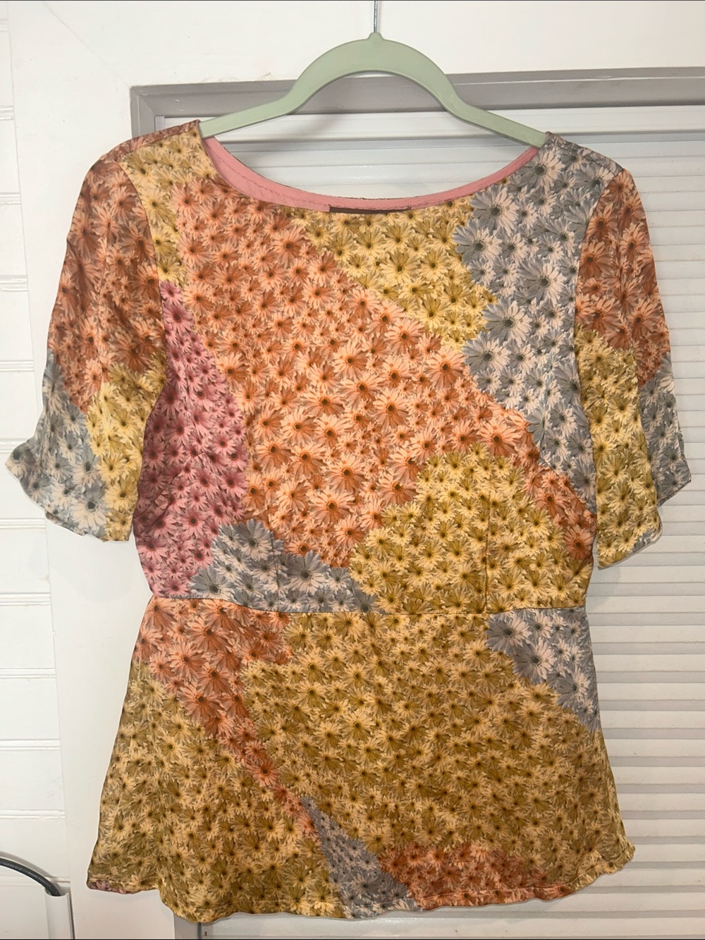 Varun Bahl Anthropologie Floral Daisy Catria Top Size S Boho Peplum Blouse